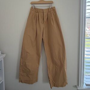 BDG Urban Outfitters Pleated Wide-Leg Chinos in Tan